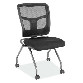chair on wheels with padded bottom and mesh back